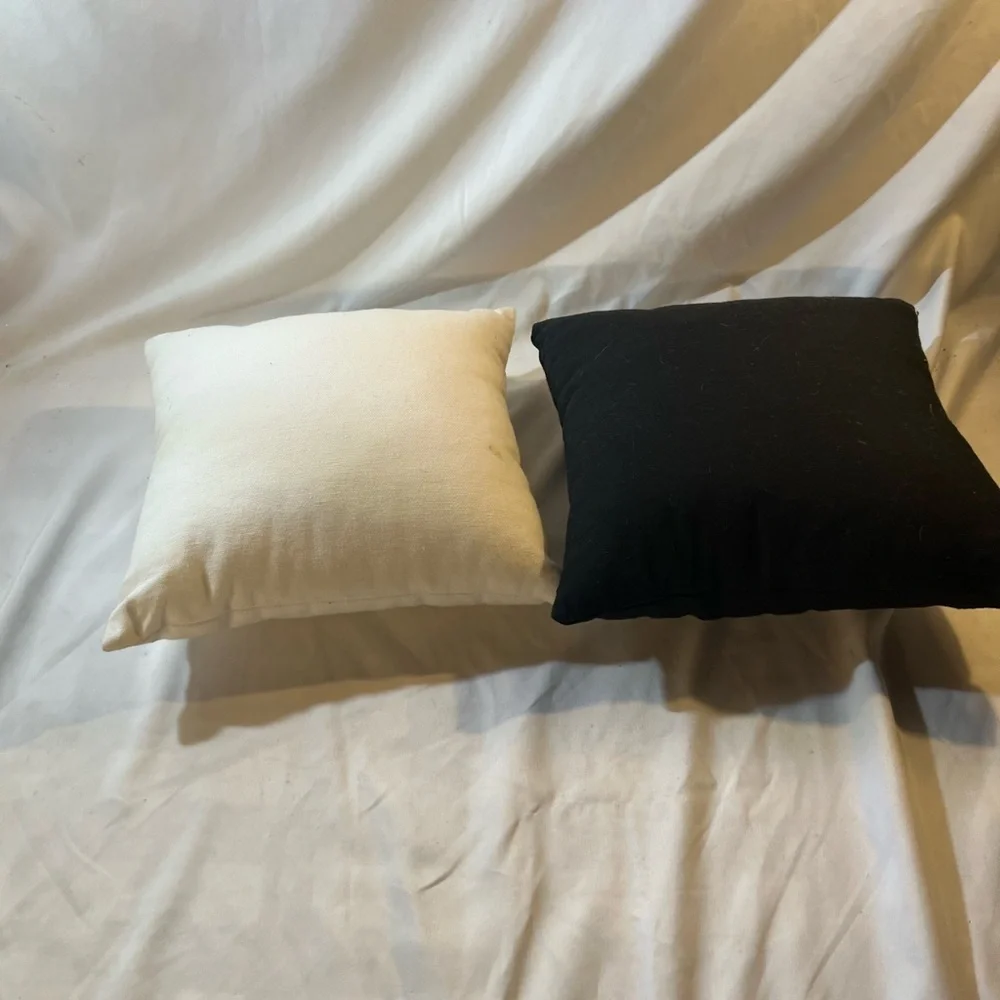 Snowflake Decorative Pillow Set - Black and Cream 10x10